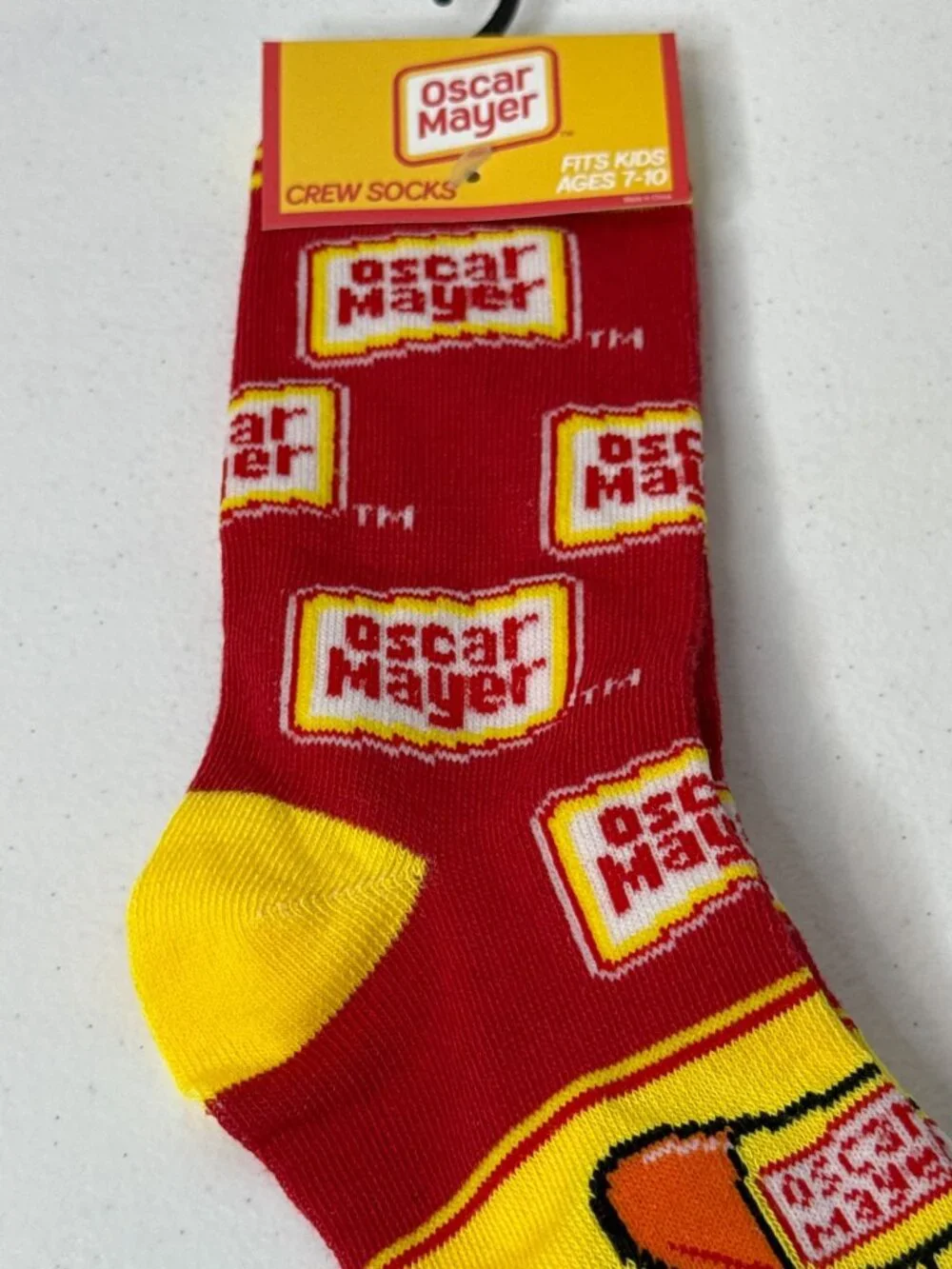 Oscar Mayer Hot Dog Novelty Kids Crew Socks New